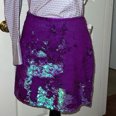 Purple Sequins A-Line Mini Skirt Very Stylish Skirt That Can Be Worn For Any Occasion. Fitted Purple Sequin Skirt, Purple Party Skort With Lined Skirt, Purple Pencil Skirt For Party, Purple Party Pencil Skirt, Floral Lace Skirt, Layered Mini Skirt, Houndstooth Skirt, Lace Layers, Stylish Skirts