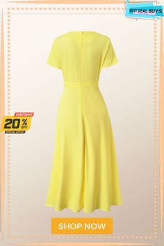 a yellow dress is on sale for 20 % off at the end of the day