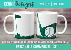 two coffee mugs with the words personal and commercial use