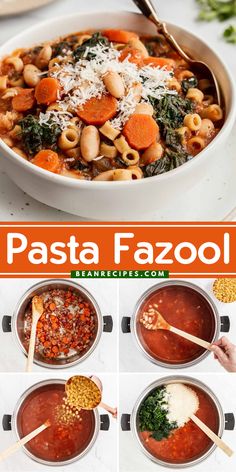 This classic Pasta Fazool Recipe from easy soup ideas features a tomato-based broth, white beans, spinach, and Parmesan cheese. Ready in under an hour, it's a comforting and flavorful soup! Easy Soup Ideas, Cheap Soup Recipes, White Beans Spinach, Bean Soup Mix Recipe, White Beans And Spinach, Easy Bean Recipes, Pasta Fazool, Healthy Main Meals, Italian Soup Recipes