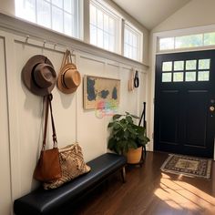 the entryway is clean and ready for guests to use