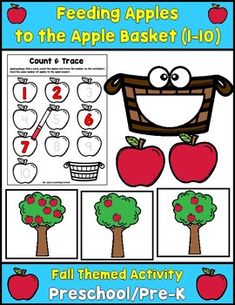 an apple themed counting game for preschool