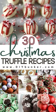 christmas truffle recipe collage with the words 30 christmas truffle recipes