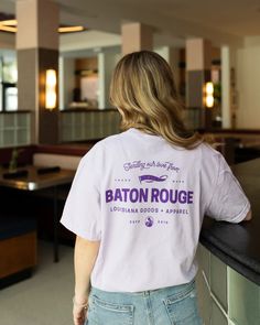 Rep the Sweet Baton Rouge Brand in our classic louisiana good and appareal tees! This light lavendar tee is a fan favorite Baton Rouge Louisiana, Travel Collection, Comfort Color, Pocket Tshirt, Pocket Tee, Tshirt Colors, Coming Out