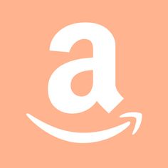 the amazon logo is shown on an orange background