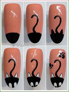 Kutek Disney, Animal Nail Art, Cat Nail, Watermelon Nails, Style Nails, Floral Nail, Nail Stuff