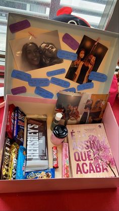 an open box filled with candy and candies