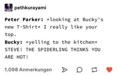 the tweet has been written to peter parker