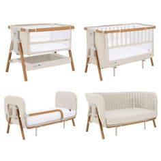 Tutti Bambini CoZee XL - Complete Birth To 4+ Years Package - Scandinavian Walnut/Ecru-Bedside Cribs-Scandinavian Walnut/Ecru- | Natural Baby Shower Charcoal Color Scheme, Baby Head Support, Bed Bumpers, Cushion Headboard, Prams And Pushchairs, Nature Baby Shower