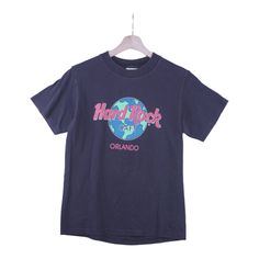 Black 90s T-Shirt by Hard Rock Cafe Orlando Length: 63 cm P2P: 44 cm Arms:  cm Condition: Good Comments: Small Cracking on print, Single Stitch, Made in USA 90s Logo Print T-shirt For Concerts, 90s Style Logo Print T-shirt For Concerts, 90s Style Concert T-shirt With Logo Print, Black 90s, Best Comments, Rock Cafe, Hard Rock Cafe, Pink Sweatshirt, Grey Sweatshirt