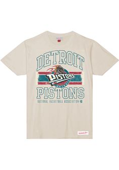 Show off your team pride in this Detroit Pistons White Logo Lockup Retro Logo Short Sleeve T Shirt! This Detroit Short Sleeve Tee features a screen print team graphic on chest. Make sure everyone knows you root for the Pistons with this White Detroit T Shirt. Go Pistons! Lightweight material, Crew neckline, Screen print team graphic, Brand tag on left hip, Unisex, Fit: True to Size, Imported Throwback Cotton Tops With Team Name, Throwback Cotton Tops For Sports Events, Logo Lockup, Detroit Sports, Nba Hats, Sports Tee, Retro Sports, Detroit Pistons, Bud Light