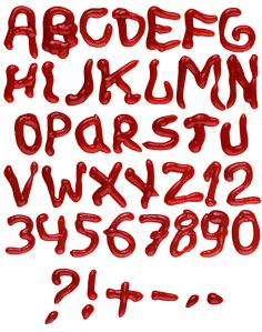 the letters and numbers are drawn with red paint