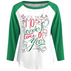 Christmas Letter Print Raglan Sleeve Baseball T-shirt - White - 4210593913 - Women's Clothing, Women's Tops & T-Shirts, Women's T-Shirts  #WomensTShirts #Women's #Clothing # #Women's #Tops #& #TShirts # #Women's #TShirts Christmas Letters, Christmas Letter, Womens Clothing Online, Round Neck Shirt, Cheap Womens Clothing, Christmas Lettering, Women's T Shirts, Baseball T Shirt, Women's Tops