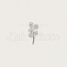 a black and white drawing of flowers on a white background with the words, little authors