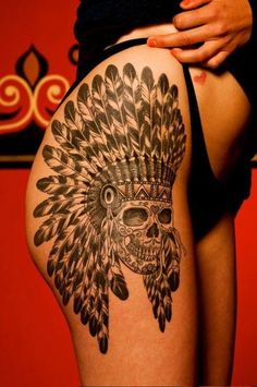 Hip Tattoo Designs, Side Thigh Tattoos, Girl Thigh Tattoos