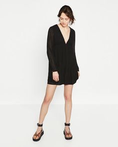 V-NECK DRESS from Zara Fashion Catalogue, Zara Woman, V Neck Dress, Summer Dresses For Women, Dresses For Women, Dress Collection, New Collection, Neck Dress, Cold Shoulder Dress