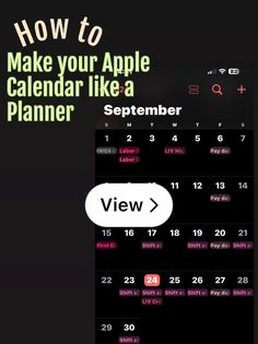 a calendar with the text how to make your apple calendar like a planner