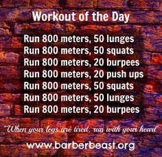 a brick wall with the words workout of the day