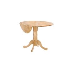 a small wooden table with two leaves on it