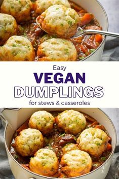 an image of vegan dumplings for stews and casseroles