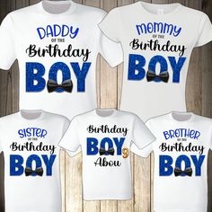 Birthday Boy💙 THIS LISTING IS FOR ONE SHIRT ONLY DIRECT TO GARMENT PRINTING How to order: Select Size. Select Shirt Color. Name & Age of the Birthday Boy. Please Select Name: (for Ex. Mommy, Daddy, Brother, Sister, Etc.) To order multiple shirts you will need to repeat this process and add it to your cart, then you can checkout all at the same time. We use first Quality T shirt pre-shrunk cotton. WE STRONGLY RECOMMEND TO TAKE A LOOK AT THE CHART SIZE FOR SIZE INFORMATION ✔The print is for the F Blue T-shirt For Father's Day Birthday, Blue Letter Print T-shirt For Birthday, Blue Custom Print T-shirt For Birthday, Blue T-shirt With Letter Print For Birthday Gift, Personalized Blue T-shirt For Birthday, Blue Tops With Text Print For Birthday, Birthday Shirts For Family, Family Birthday, Matching Outfit