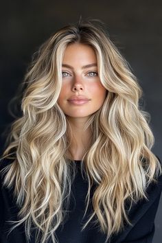 Embrace the season with stunning fall-inspired blonde hair! #FallBlondeVibes #AutumnHairInspo #BlondePerfection #SeasonalStyle # Foilage Balayage Blonde, Buttery Blonde Hair Highlights, 2025 Womens Hair Trends, Low And Highlights Blonde, Chunky Blonde Highlights On Blonde Hair, Sandy Blonde Hair Balayage, Salty Blonde Hair, Lived In Dirty Blonde, Blonde Hair Waves