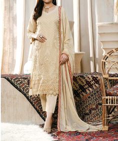 Buy the latest collection of Pakistani Party dresses from Nazon Brand and experience the best about eastern clothes. Are you ready to buy The Latest Pakistani Women's Party Dresses? * Color- Cream (Same as picture)  * Fancy & Exclusive Embroidered Chiffon * Fully Stitched Suit * Exclusive Fancy Dupatta * Product Size- M/L/XL          * Medium- Chest: 40″ Lenght: 48″      * Large- Chest: 42″ Lenght: 48″  * Xtra Large- Chest: 44″ Lenght: 48″  * Dimensions- 12×12×2 in  * Weight-2.4 lbs  Hand-washing or dry-cleaning is recommended. We provide a wide range of Pakistani women's clothing. Saree, Kamiz Choli, Kurti, Lehenga Choli, Churidar, Patiala Salwar, and so on. Disclaimer: Due To The Photographic Lighting & Different Screen Calibrations, The Colors Of The Original Product May Slightly Vary F Traditional Beige Dresses For Eid, Beige Dresses With Traditional Drape For Festivals, Party Georgette Dupatta With Naqshi Detail, Traditional Beige Dress For Festive Occasions, Party Naqshi Georgette Dupatta, Cream Floor-length Dress For Eid, Floor-length Cream Dress For Eid, Long Beige Dress For Eid, Beige Long Dress For Eid