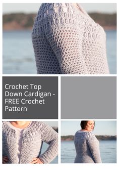 crochet top down cardigan - free crochet pattern by the sea