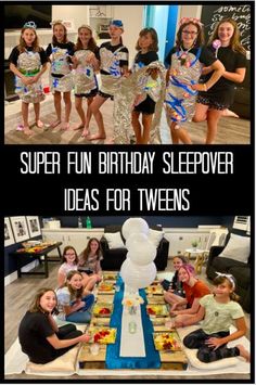 Fun Birthday Sleepover Ideas, Slumber Party Dinner Ideas, Birthday Party 11 Girl, 9th Birthday Sleepover Ideas, 12 Yrs Old Girl Birthday Ideas, Girls Slumber Party Activities, 10th Birthday Slumber Party Ideas, 11 Yr Birthday Party Ideas, 11th Birthday Sleepover Ideas