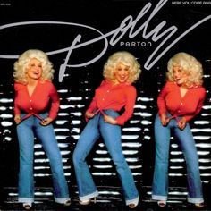 the album cover for dolly, featuring four women in jeans and red shirts with their hands on their hips