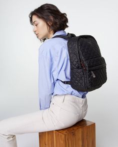 A cool spin on a staple style, the City Backpack is a scaled-down version of our Metro Backpack, but roomier than our Small Metro Backpack (for days when you need to carry a little more). Lightweight and spacious, it's the perfect pick for work, school, the gym or travel. Luxury Backpack For School, Luxury School Backpack, Mz Wallace Backpack, Oxford City, Black City, City Backpack, Grey Backpacks, Mz Wallace, Purple Backpack