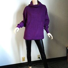 Lush Oversize Purple Ribbed Turtleneck Sweater. Thick Sweater, Loose Fitting With Wide Turtleneck. Great With Leggings, Jean's Or Long Skirts. Perfect For Fall Or Winter Weather. Suggested To Dry Clean Oversize Turtleneck Sweater, Oversize Turtleneck, Thick Sweater, Oversized Turtleneck Sweater, Oversized Turtleneck, Ribbed Turtleneck Sweater, Thick Sweaters, Long Skirts, Ribbed Turtleneck