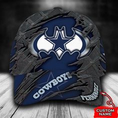 Personalized Dallas Cowboys Batman Logo All Over Print 3D Baseball Cap Blue – sporty and stylish. Premium material, breathable. Beautiful NFL emblems, showcasing pride. Easy to mix and match, creating a personal style. A must-have cap for American football lovers. Product details: – A custom all over print baseball cap can be a bold accessory for your outfit. It is not only fashionable but also comfortable to wear, even under the scorching sun. – Fabric: 100% polyester – Regular fit – Peaked cap Cowboys Hats, Dallas Cowboys Hats, Batman Logo, Classic Hats, Bold Accessories, Football Lovers, Print 3d, Professional Football, Indianapolis Colts