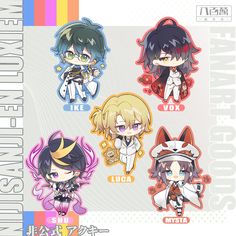 an image of some anime character key chains