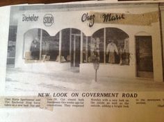 an old newspaper article about the new look on government road