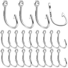 10 pairs of fishing hooks with hooks on each side and two hooks in the middle