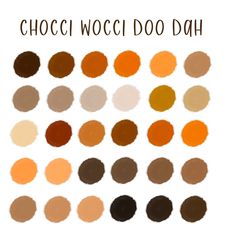 the different shades of chocolate and caramel are shown in this poster, which is also available for purchase