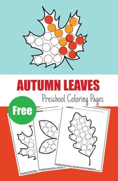 autumn leaves preschool coloring pages with free printables for kids to color and cut