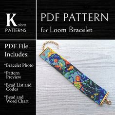 the pattern for loom bracelet is shown with instructions