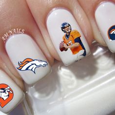 Denver Broncos Nail Art Stickers Transfers Decals Set of 46 - A1312 Chicago Bears Nails Art, Lions Nails, Chicago Bears Nails, Houston Texans Nails, Broncos Nails, Nails Regular Polish, Lion Nails, Type Of Nails, Nails Regular