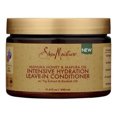 PRICES MAY VARY. SheaMoisture Manuka Honey and Mafura Oil Intensive Hydration Leave-In Conditioner deeply nourishes and smooths hair for easy styling. It conditions strands to help smooth hair and reduce frizz A leave-in conditioner that is perfect for those who regularly straighten, perm or heat style their hair, as well as for curly hair or wavy styles. It also works great on color-treated hair Our Intensive Hydration Leave-In Conditioner, made with Manuka Honey, Mafura Oil, and Fig Extract, n Sheamoisture Products, Shea Moisture Manuka Honey, Conditioner For Curly Hair, Manuka Oil, Honey Brand, Fig Fruit, Honey Yogurt, Baobab Oil, Shea Moisture