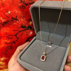 Red Garnet Stone Environment Friendly Rose Gold Necklace; Lead & Nickel Free; 18ches +2 inches extender Premier velvet jewelry box for free (Box may be a different color based on availability); Perfect for gift; Ships in one day! Thank you! Rectangular Rose Gold Jewelry For Gift, Rectangular Rose Gold Jewelry Gift, Formal Red Rectangular Necklaces, Rectangular Jewelry With Gift Box For Anniversary, Red Jewelry With Gift Box, Red Jewelry Gift Box Included, Jewelry With Gift Box For Birthday, Elegant Red Jewelry For Birthday Gift, Rose Gold Rectangular Jewelry For Birthday Gift