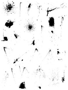 black ink splattered on white paper