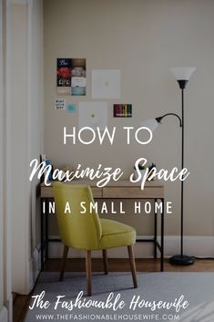 a chair and desk with the words how to minimize space in asmalahhome