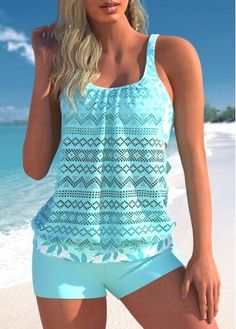 Swimsuits | Swimwears | Swimdress & Bikinis For Women Online | ROTITA Striped Tankini, Printed Tankini, Two Piece Swimwear, Tankini Set, Swimsuit Set, Swimwear Outfit, Bra Styles, Tankini Top, Outfit Casual