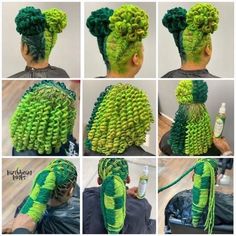 Dyed Dreadlocks, Coloured Locs, Locs Dyed, Green Locs, Green Dreads, Dreadlocks Hair Care, Dread Head, Natural Hair Salons, Natural Hair Products