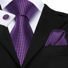 Silk Overlay, Traditional Suit, Necktie Set, Matching Patterns, Tie For Men, Tie Men's, Cufflink Set, Purple Plaid, Purple Silk