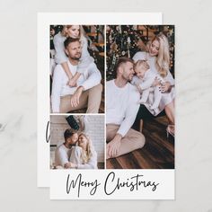 a christmas card with four photos and the words merry christmas