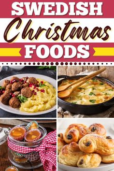 swedish christmas foods collage with text overlay