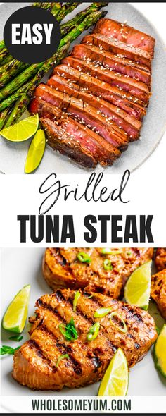 Grilled Tuna Steak Recipe Grilled Ahi Tuna Recipe, Cook Tuna Steak, Cooking Ahi Tuna, Pan Seared Tuna Steak, Grilled Tuna Steak